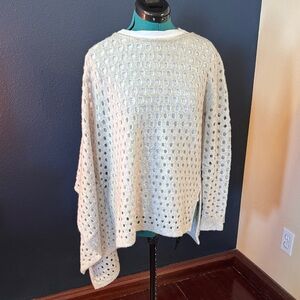 100% cashmere One Grey Day lightweight asymmetrical sweater